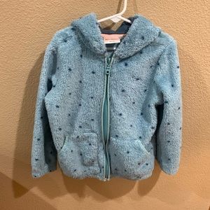Blue polka dot teddy jacket
